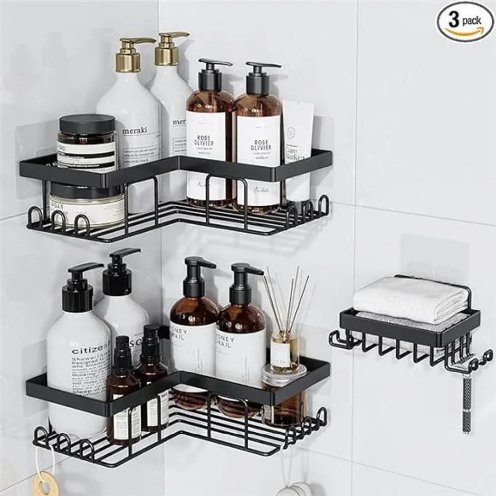 Corner Shower Caddy 3 Pack, Rustproof Stainless Steel Bathroom Organizer Storage